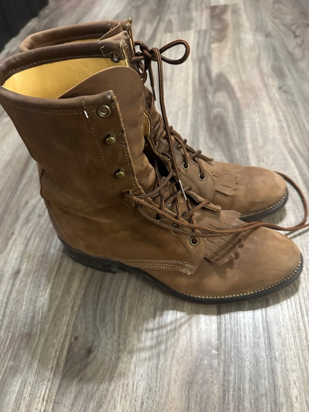 Laredo Brown Lace-Up Leather Work Boots - Picture 6 of 15